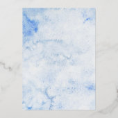 Kendall Blue Elegant Wedding Save the Date Folie Uitnodiging (Achterkant)