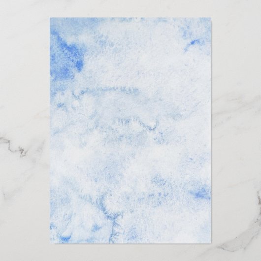 Kendall Blue Elegant Wedding Save the Date Folie Uitnodiging (Achterkant)