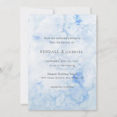 Kendall Blue Waterverf Elegante bruiloft Kaart (Voorkant)
