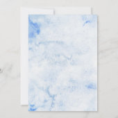 Kendall Blue Waterverf Elegante bruiloft Kaart (Achterkant)