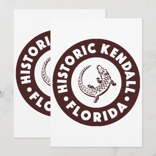 Kendall Florida Circle - Bruin Kaart (Voorkant / Achterkant)