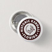 Kendall Florida Circle - Bruin Ronde Button 3,2 Cm (Voorkant /achterkant)