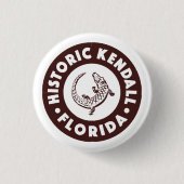 Kendall Florida Circle - Bruin Ronde Button 3,2 Cm (Voorkant)