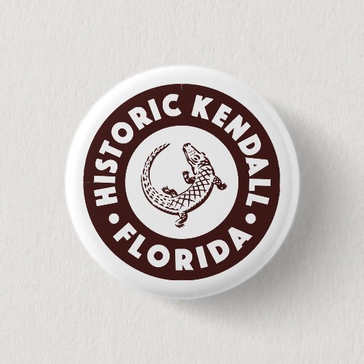 Kendall Florida Circle - Bruin Ronde Button 3,2 Cm (Voorkant)