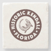 Kendall Florida Circle - Bruin Stenen Onderzetter (Voorkant)