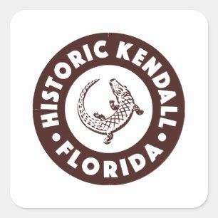 Kendall Florida Circle - Bruin Vierkante Sticker