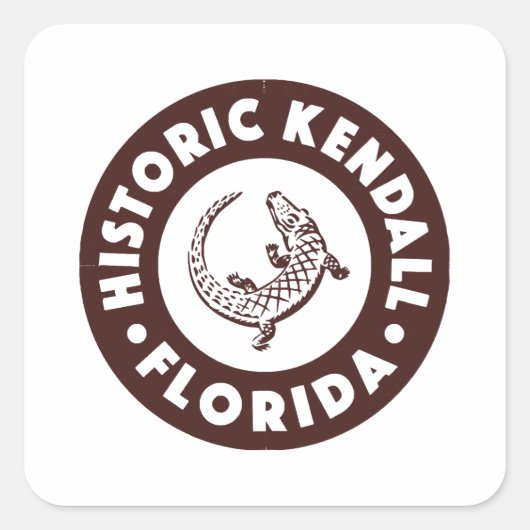 Kendall Florida Circle - Bruin Vierkante Sticker (Voorkant)