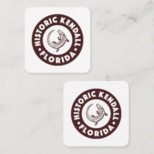 Kendall Florida Circle - Bruin Vierkante Visitekaartje (Voorkant / Achterkant)