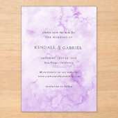 Kendall Paarse Elegante bruiloft Save the Date Acryl Uitnodigingen (Voorkant)