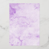 Kendall Paarse Elegante bruiloft Save the Date Folie Uitnodiging (Achterkant)