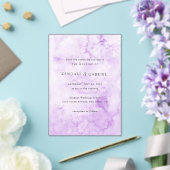 Kendall Paarse Waterverf Elegant Bruiloft Acryl Uitnodigingen (Insitu (Huwelijk))