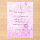 Kendall Pink Elegant Wedding Save the Date Acryl Uitnodigingen (Voorkant)