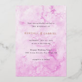 Kendall Roze Waterverf Elegante bruiloft Folie Uitnodiging (Voorkant)