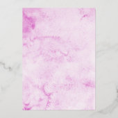 Kendall Roze Waterverf Elegante bruiloft Folie Uitnodiging (Achterkant)