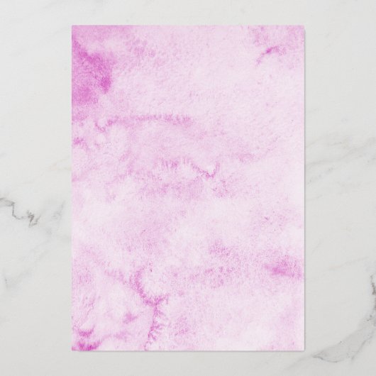 Kendall Roze Waterverf Elegante bruiloft Folie Uitnodiging (Achterkant)