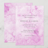 Kendall Roze Waterverf Elegante bruiloft Kaart (Voorkant / Achterkant)