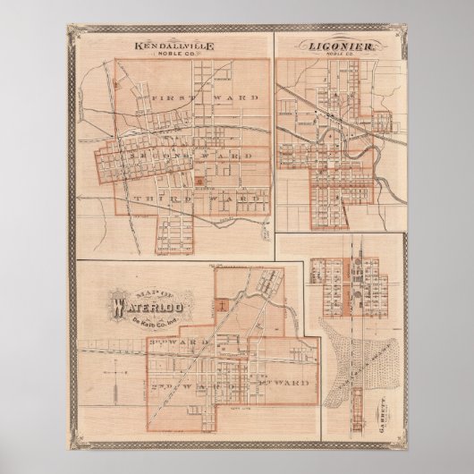 Kendallville, Noble Co Ligonier Poster (Voorkant)