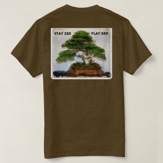 Kendama Bonsai Tree Brown T-shirt (Design achterkant)