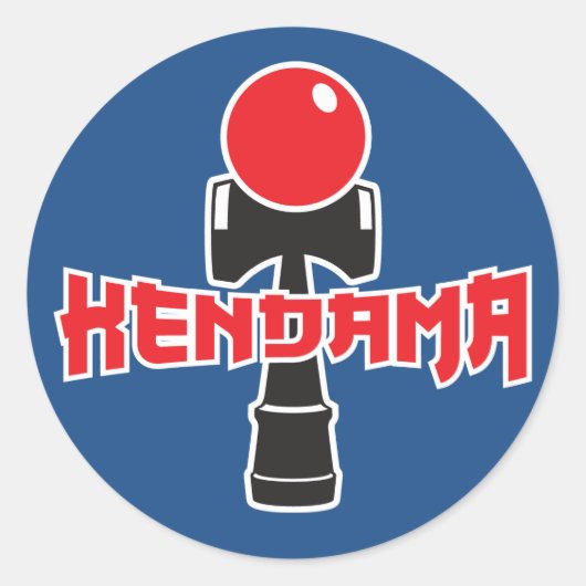 Kendama Logo Ronde Sticker (Voorkant)