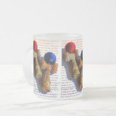 Kendama, Rood en Blauwe Kleur Schets Matglas Koffiemok (Voorkant links)