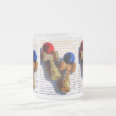 Kendama, Rood en Blauwe Kleur Schets Matglas Koffiemok (Center)