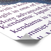 Kendama, Rood en Blauwe Kleur Schets Poster (Hoek)