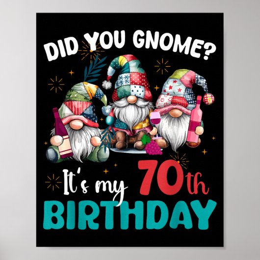 Kende je kabouter het is mijn 70ste verjaardag 70 poster (Voorkant)