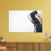 Kendo Fencer Fastening Mask Canvas Afdruk (Insitu (Woonkamer))