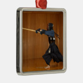 Kendo Fencer Practicing Metalen Ornament (Rechts)