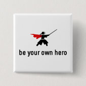 Kendo Hero Vierkante Button 5,1 Cm (Voorkant)