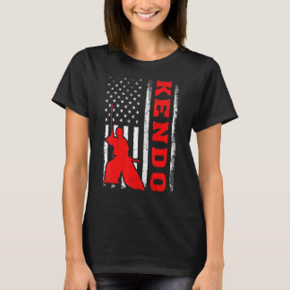 Kendo Martial Arts American Flag Kendo 4 juli T-shirt