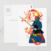 Kendo Sword sman en Fire Dragon Briefkaart (Voorkant / Achterkant)