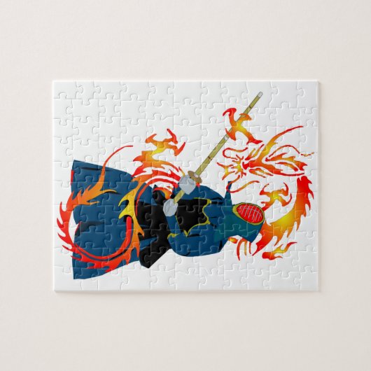 Kendo Sword sman en Fire Dragon Legpuzzel (Horizontaal)