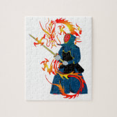 Kendo Sword sman en Fire Dragon Legpuzzel (Verticaal)