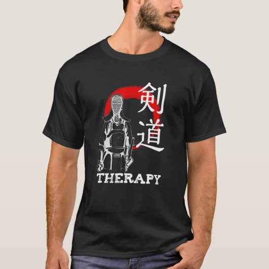 Kendo Therapy Kanji Japanese Martial Arts Dojo T-shirt (Voorkant)