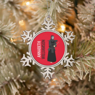 Kendo Tin Sneeuwvlok Ornament