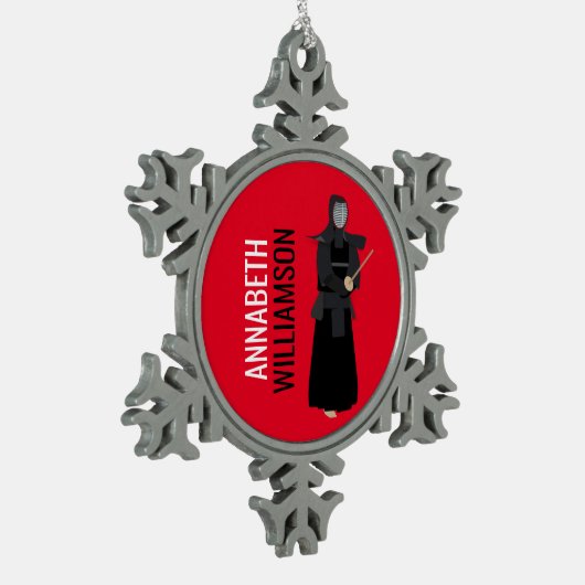 Kendo Tin Sneeuwvlok Ornament (Links)