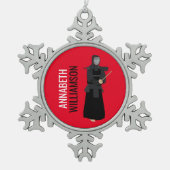 Kendo Tin Sneeuwvlok Ornament (Voorkant)