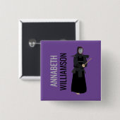 Kendo Vierkante Button 5,1 Cm (Voorkant /achterkant)