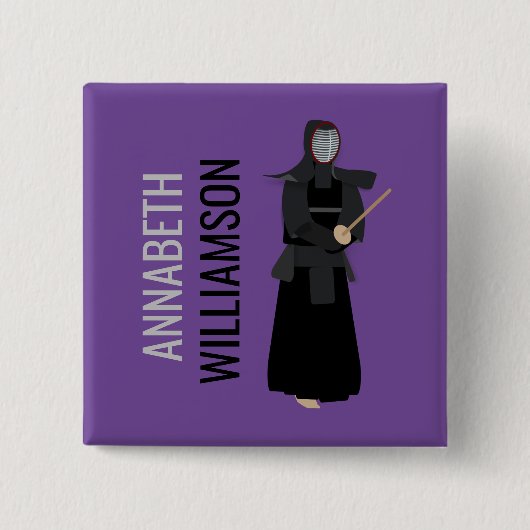 Kendo Vierkante Button 5,1 Cm (Voorkant)