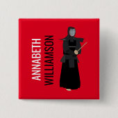 Kendo Vierkante Button 5,1 Cm (Voorkant)