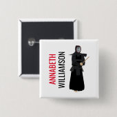 Kendo Vierkante Button 5,1 Cm (Voorkant /achterkant)