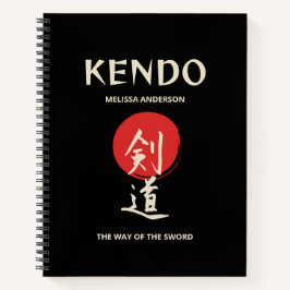 Kendo Vintage Rode Zwarte Beoefenaar Journaal Notitieboek