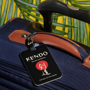 Kendo Vintage Rood Zwart Bagagelabel