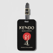 Kendo Vintage Rood Zwart Bagagelabel (Voorkant (verticaal))