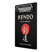 Kendo Vintage Rood Zwart Mini Klembord (Angled2)