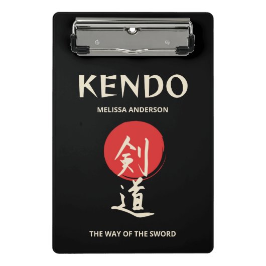 Kendo Vintage Rood Zwart Mini Klembord (Voorkant)