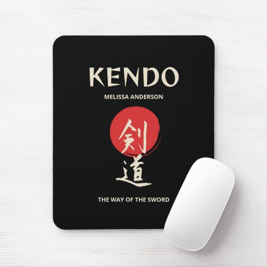 Kendo Vintage Rood Zwart Muismat (Met muis)