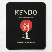 Kendo Vintage Rood Zwart Muismat (Voorkant)