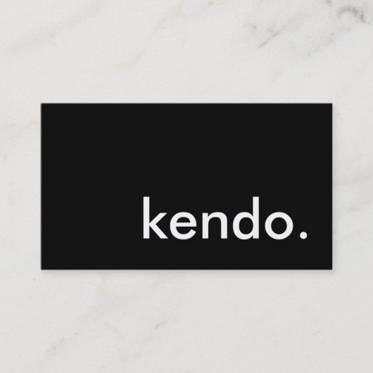 Kendo. Visitekaartje (Voorkant)